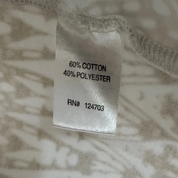 BonWorth Tribal Print Beige & White Women's Top Size XL no tag - Picture 3 of 5